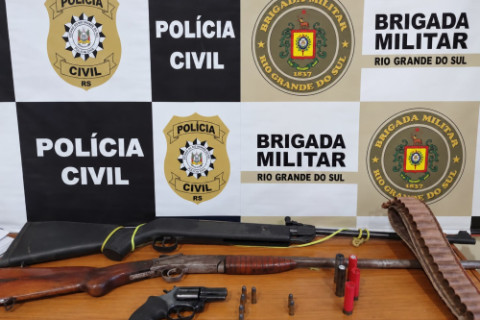 Brigada Militar e Polícia Civil apreendem armas e munições em Esperança do Sul