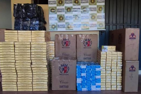 Brigada Militar apreende cerca de 17 mil maços de cigarros contrabandeados em Independência