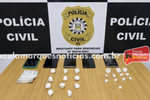 Polícia Civil prende três pessoas e apreende cocaína em operação contra o tráfico em Independência