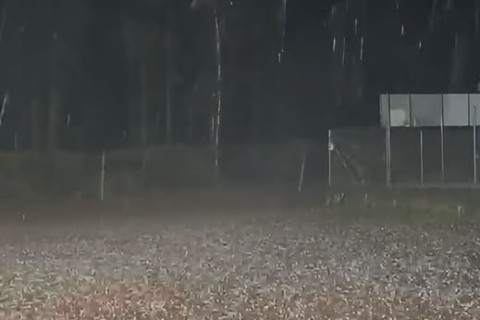 Chuva de granizo é registrada no interior de Palmeira das Missões