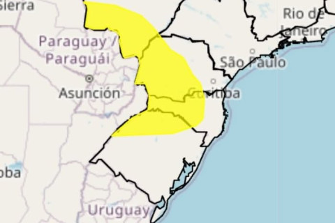 INMET emite alerta de tempestade com risco de granizo para o Rio Grande do Sul e região Sul