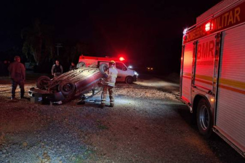 Acidente envolvendo três veículos deixa um ferido na BR-472 entre Santa Rosa e Santo Cristo