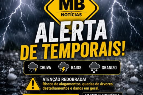 Defesa Civil alerta para chuva intensa e temporais no Rio Grande do Sul